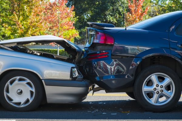 A Chattanooga car accident, causing damage to both vehicles.