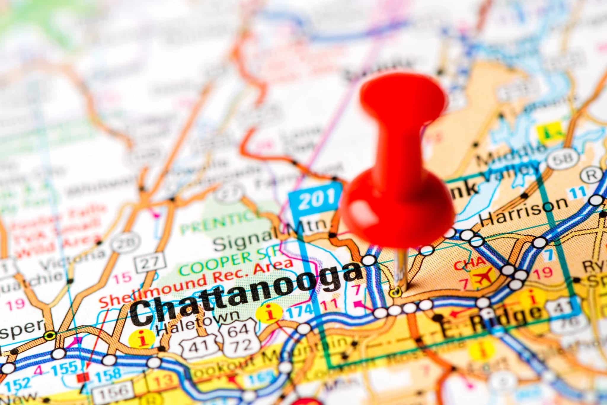 Chattanooga on a map