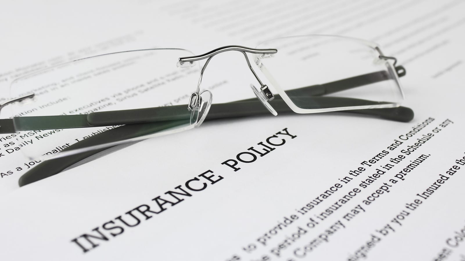 Stock Photo of an Insurance Policy Form