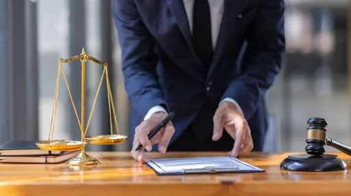 an attorney gathering documents
